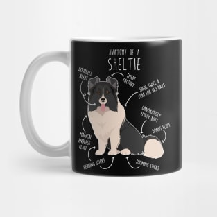 Bi Black Sheltie Shetland Sheepdog Anatomy Mug